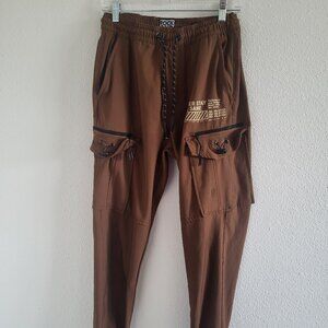 Mens Rock Salt Jogger Cargo pants, brown, size S